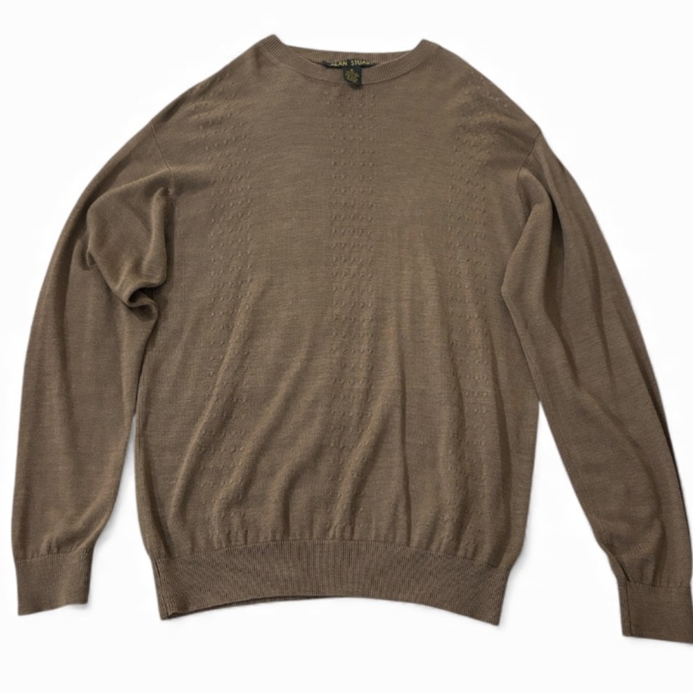 Alan Stuart Tan Men’s‎ Silk Blend Pull Over Sweater Size M